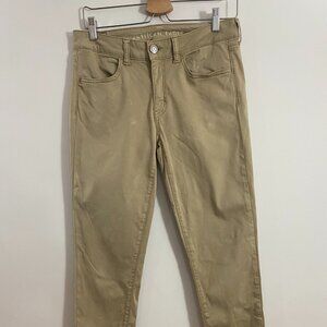 American Eagle Khaki Straight Leg Pant, Size 8